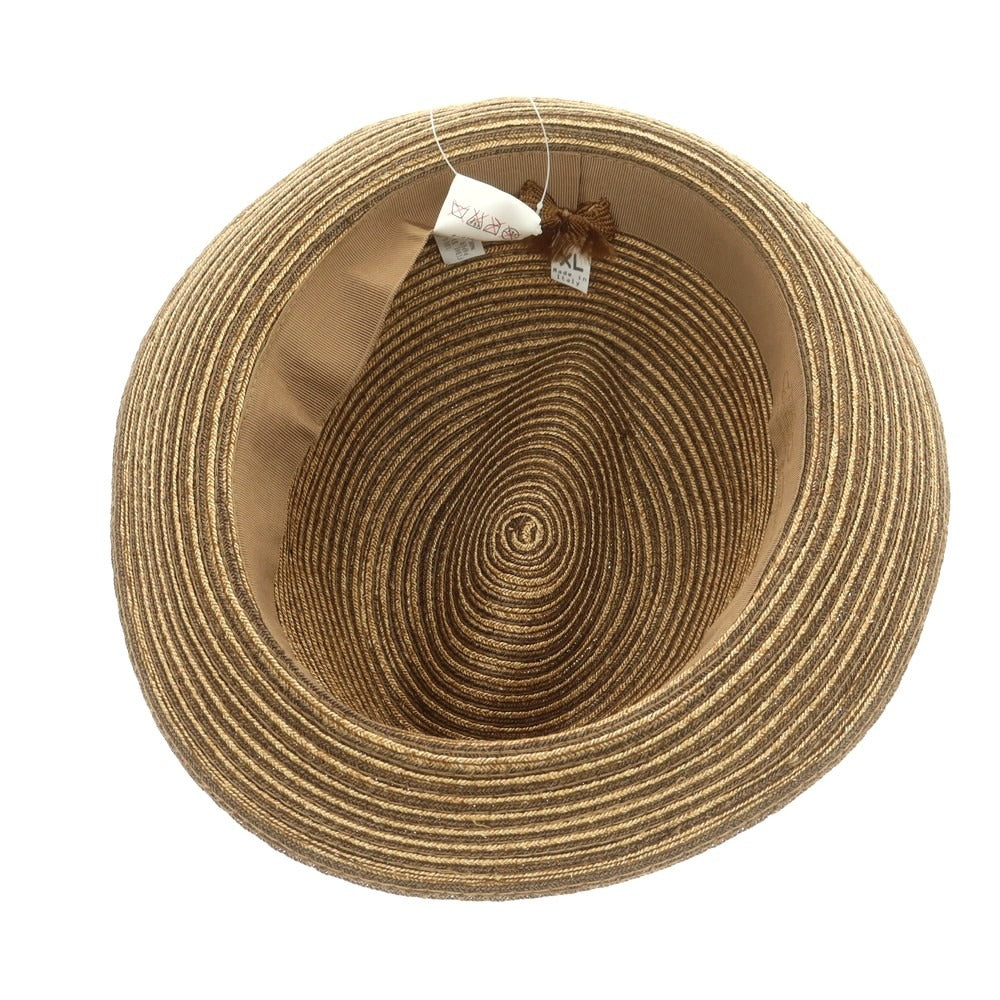 【中古】ボルサリーノ Borsalino ペーパー ストロー ハット ブラウンxベージュ【 XL 】【 状態ランクB 】【 メンズ 】