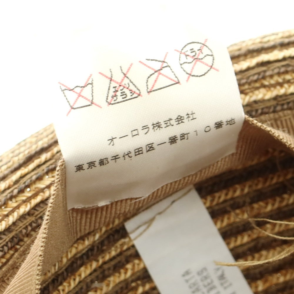 【中古】ボルサリーノ Borsalino ペーパー ストロー ハット ブラウンxベージュ【 XL 】【 状態ランクB 】【 メンズ 】