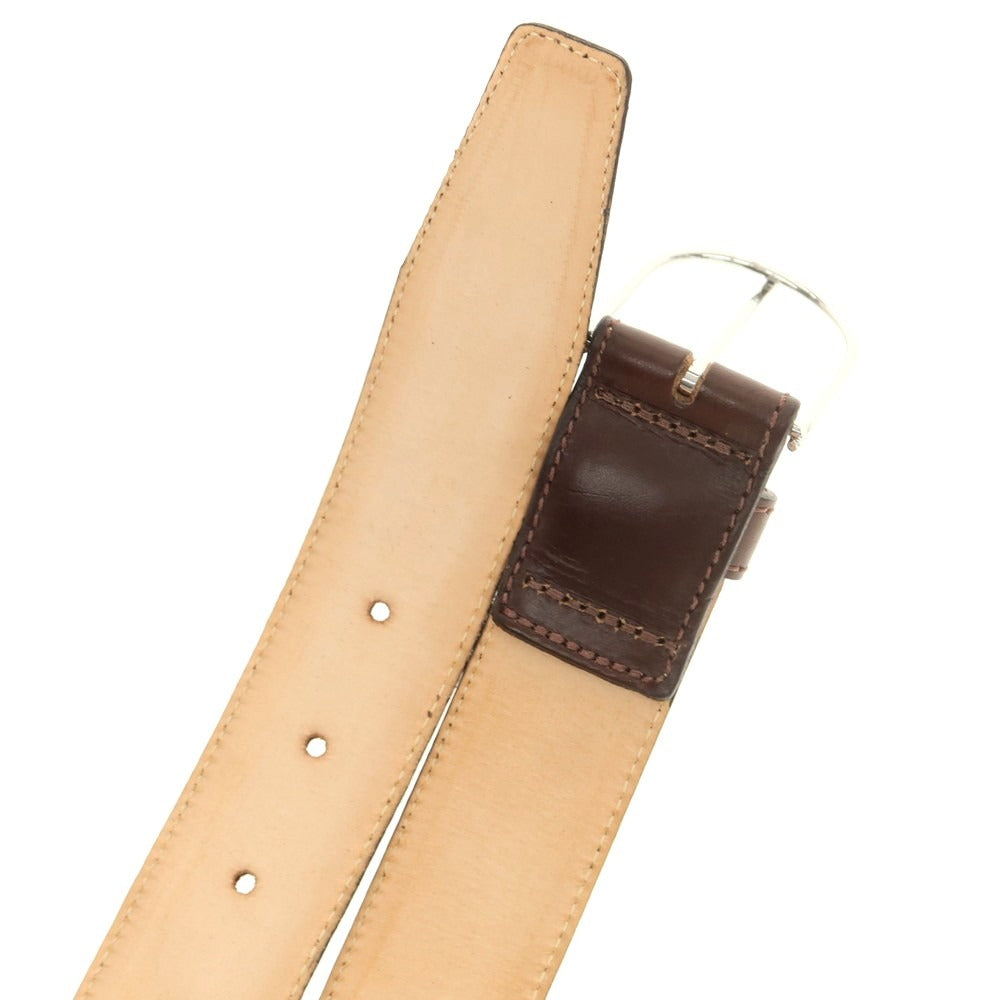 【中古】エッティンガー ETTINGER レザー ベルト ダークブラウン【 95 】【 状態ランクA 】【 メンズ 】
