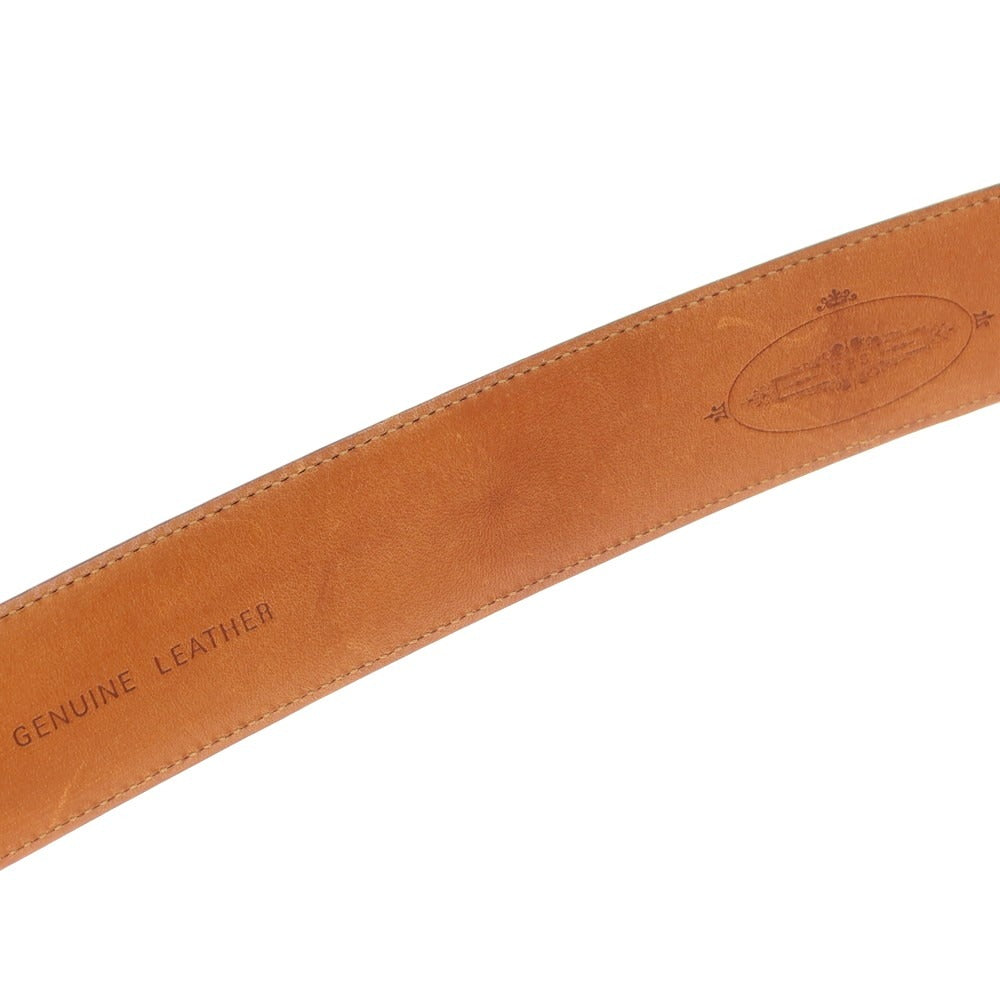 【中古】テス TES カーフ シルバーバックル ベルト ダークブラウン【 90 】【 状態ランクB 】【 メンズ 】