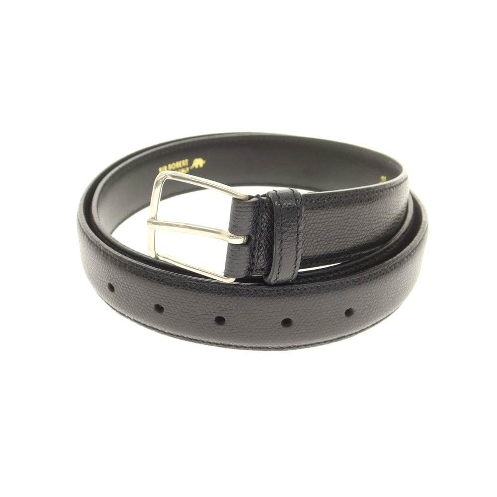 【中古】サーロバート SIR ROBERT 型押しレザー ベルト ブラック【 95 】【 状態ランクA 】【 メンズ 】