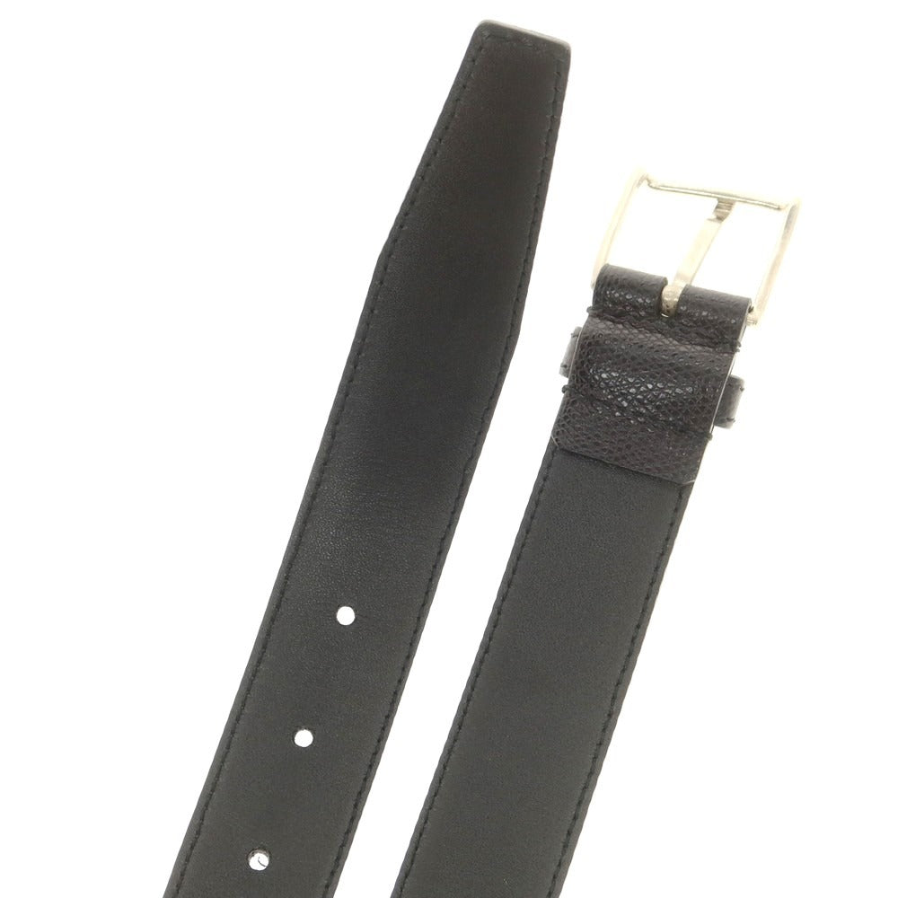 【中古】サーロバート SIR ROBERT 型押しレザー ベルト ブラック【 95 】【 状態ランクA 】【 メンズ 】