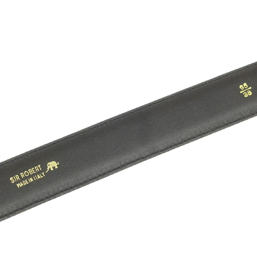 【中古】サーロバート SIR ROBERT 型押しレザー ベルト ブラック【 95 】【 状態ランクA 】【 メンズ 】