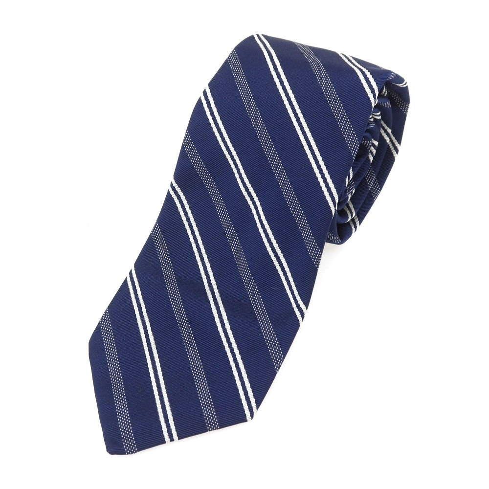 【中古】ニッキー nicky シルクコットン ストライプ柄ネクタイ ネイビーxホワイト【 状態ランクB 】【 メンズ 】