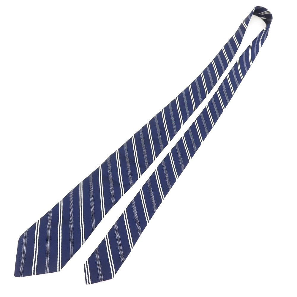 【中古】ニッキー nicky シルクコットン ストライプ柄ネクタイ ネイビーxホワイト【 状態ランクB 】【 メンズ 】