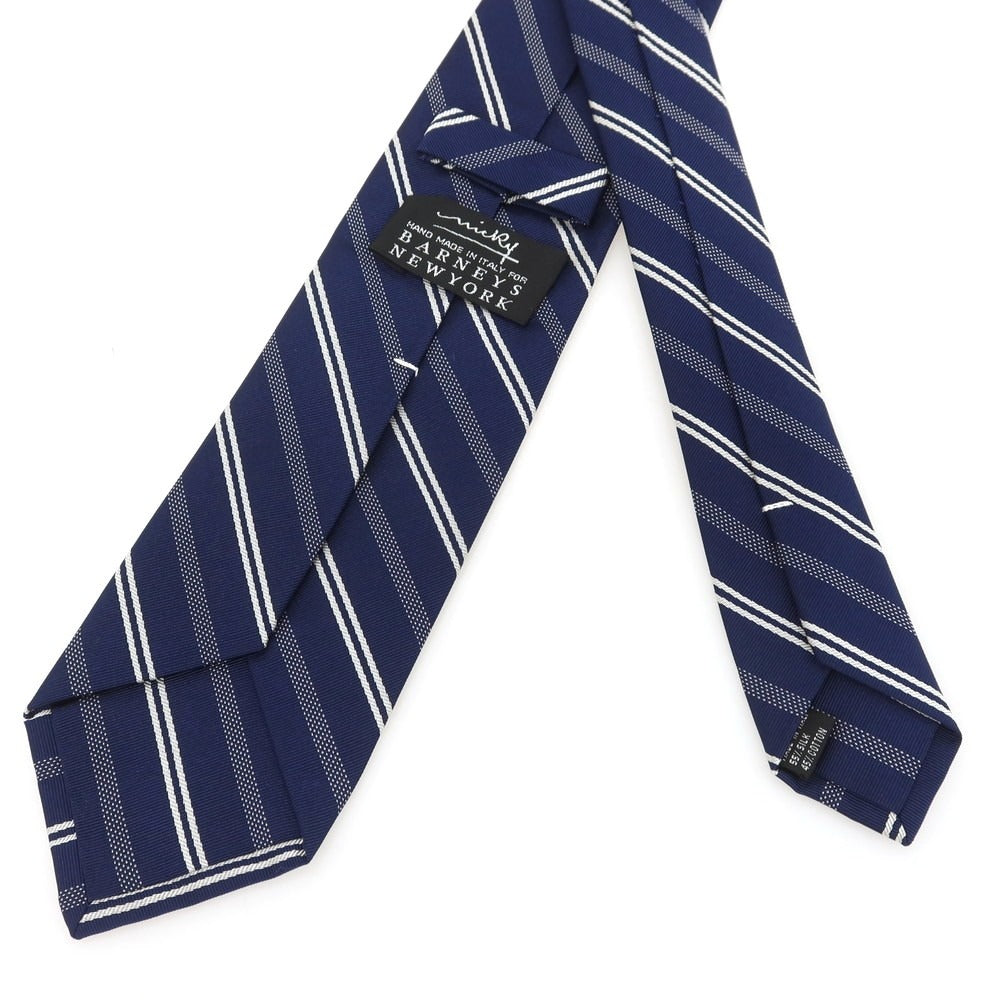 【中古】ニッキー nicky シルクコットン ストライプ柄ネクタイ ネイビーxホワイト【 状態ランクB 】【 メンズ 】