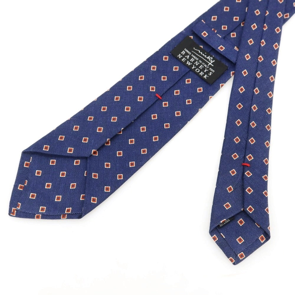 【中古】ニッキー nicky シルクリネン 小紋柄ネクタイ ネイビーxレッド系【 状態ランクB 】【 メンズ 】