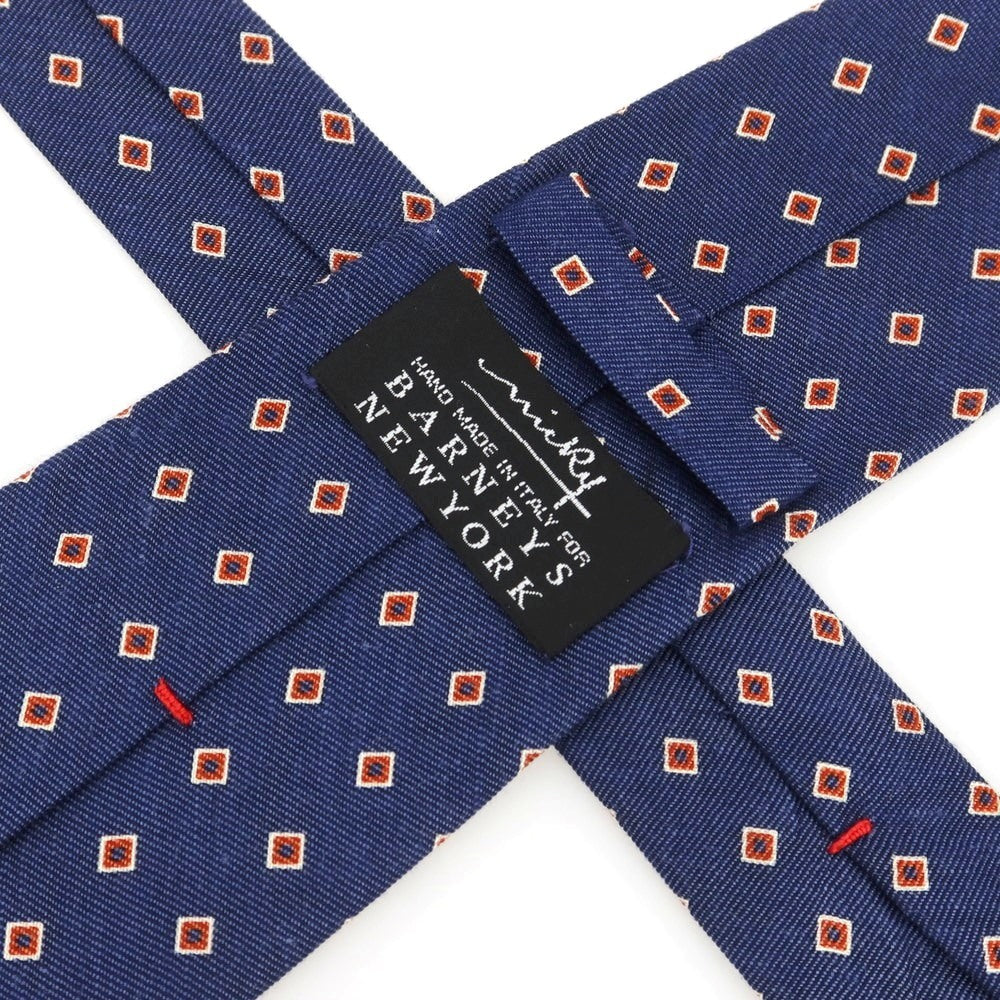 【中古】ニッキー nicky シルクリネン 小紋柄ネクタイ ネイビーxレッド系【 状態ランクB 】【 メンズ 】