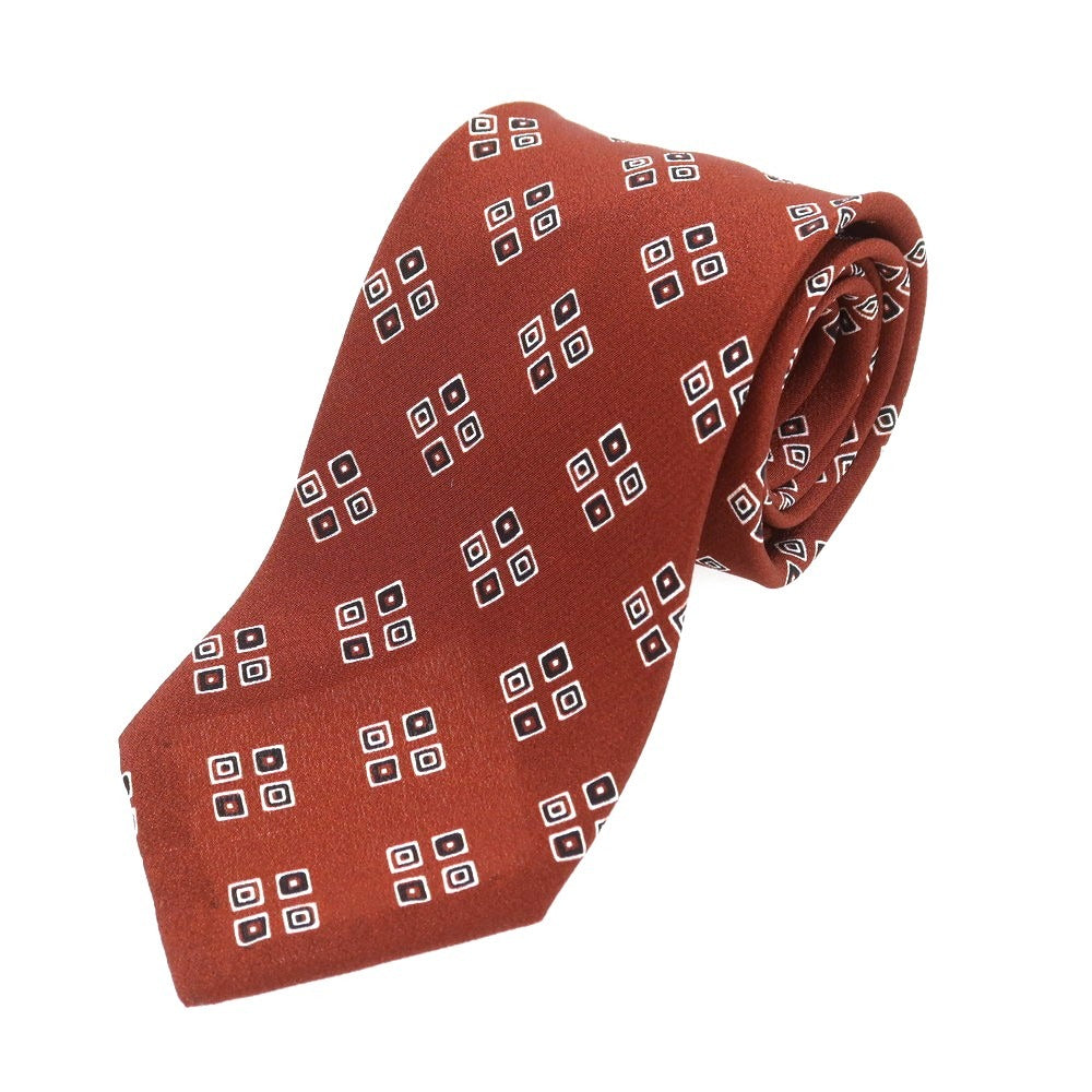 【中古】ニッキー nicky クワトロピエゲ シルク 小紋柄ネクタイ マルーン【 状態ランクB 】【 メンズ 】