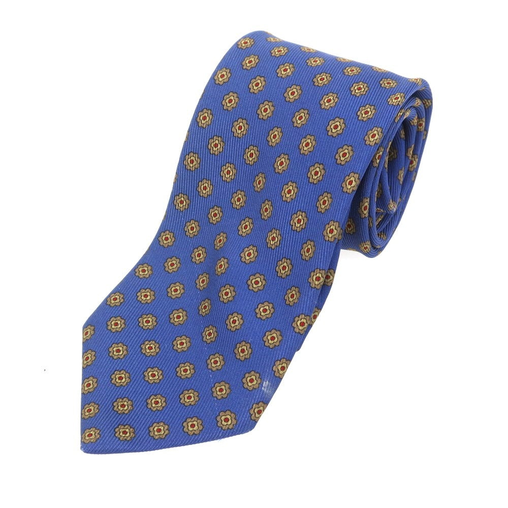 【中古】ステファノ ビジ stefano bigi 50オンスツイルシルク 小紋柄ネクタイ ライトネイビー系xオリーブ【 状態ランクC 】【 メンズ 】