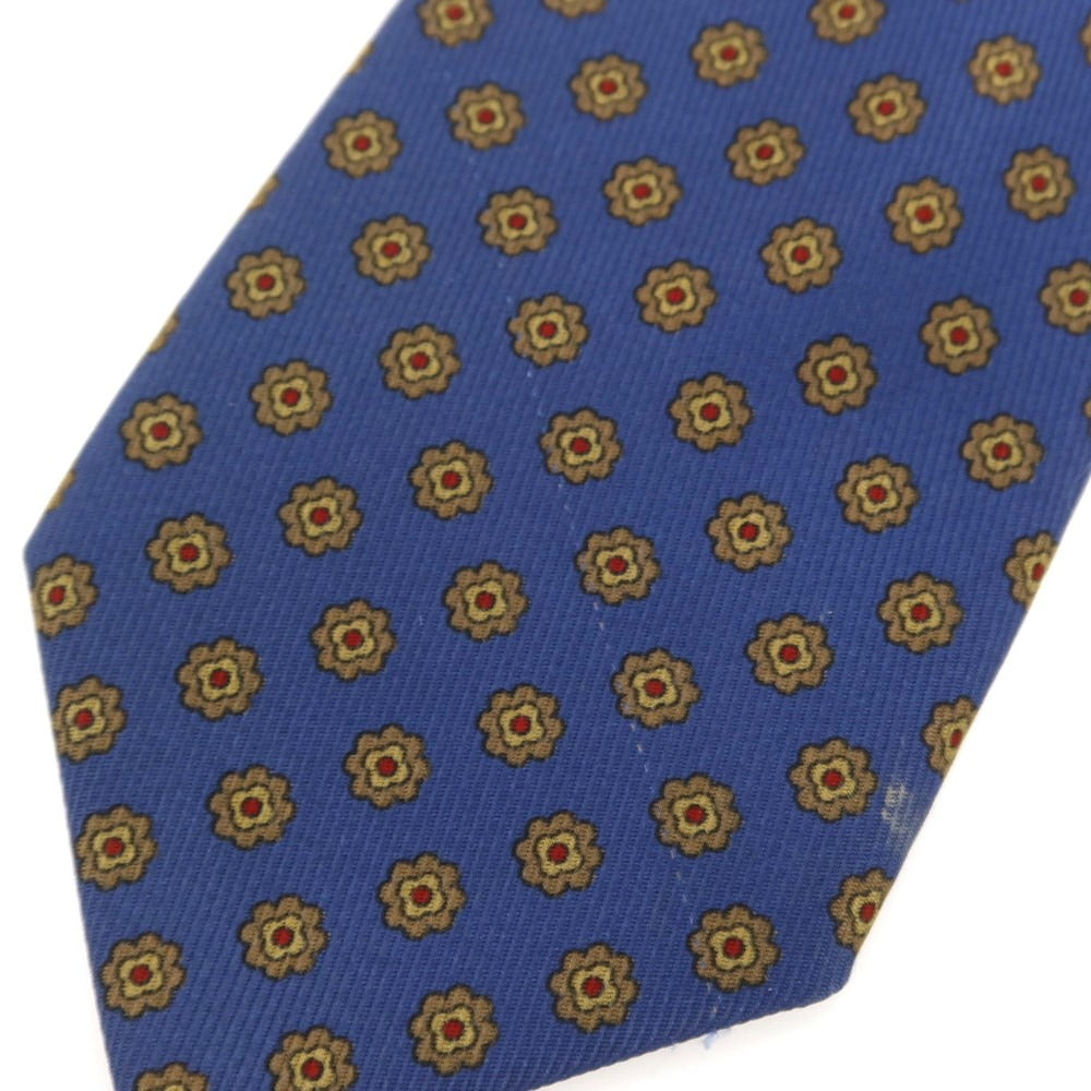 【中古】ステファノ ビジ stefano bigi 50オンスツイルシルク 小紋柄ネクタイ ライトネイビー系xオリーブ【 状態ランクC 】【 メンズ 】