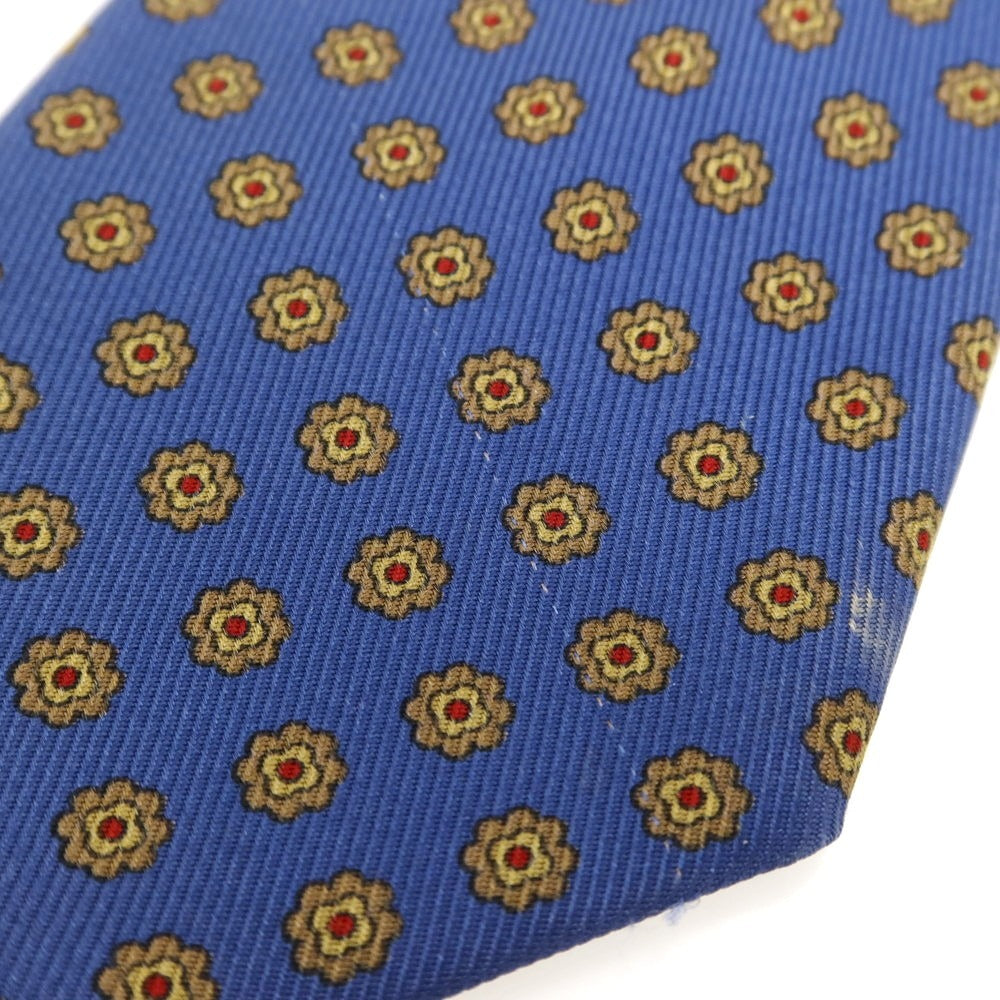 【中古】ステファノ ビジ stefano bigi 50オンスツイルシルク 小紋柄ネクタイ ライトネイビー系xオリーブ【 状態ランクC 】【 メンズ 】