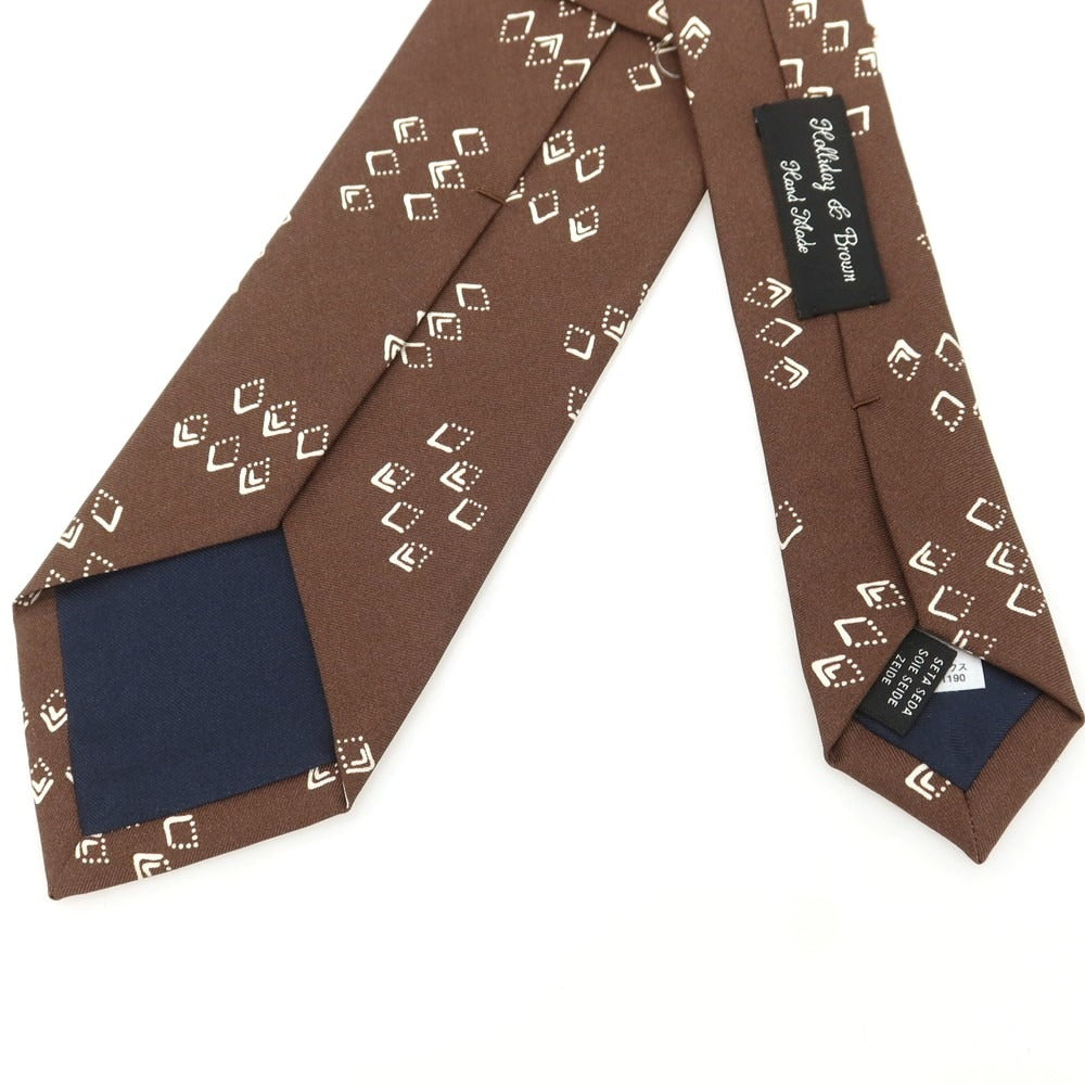 【中古】ホリデイ アンド ブラウン HOLLIDAY & BROWN シルク プリント その他ネクタイ ブラウン【 状態ランクA 】【 メンズ 】