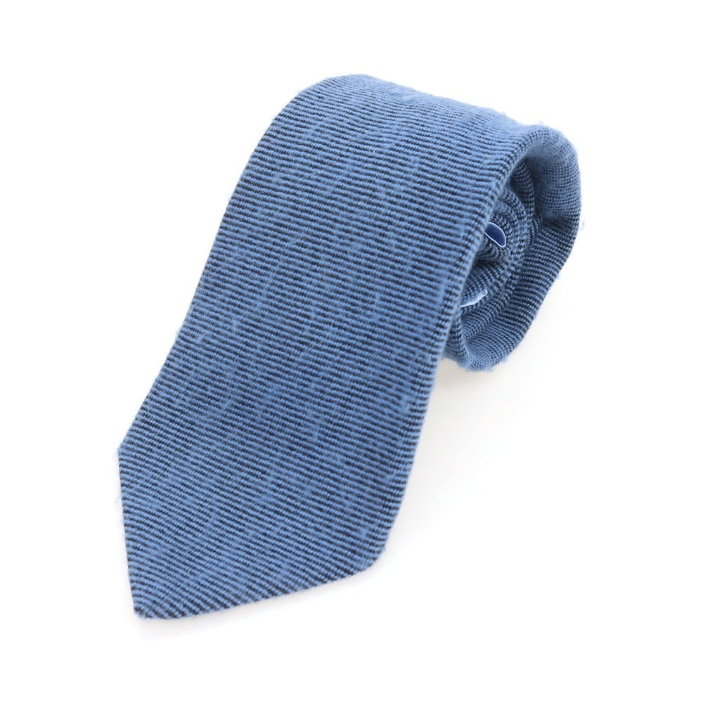 【中古】ティンカーティ TINCATI 起毛ウール 無地ネクタイ ブルー系【 状態ランクB 】【 メンズ 】