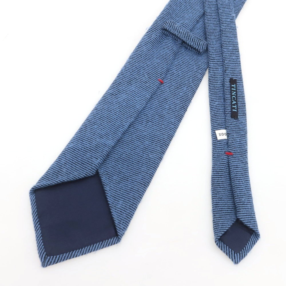 【中古】ティンカーティ TINCATI 起毛ウール 無地ネクタイ ブルー系【 状態ランクB 】【 メンズ 】