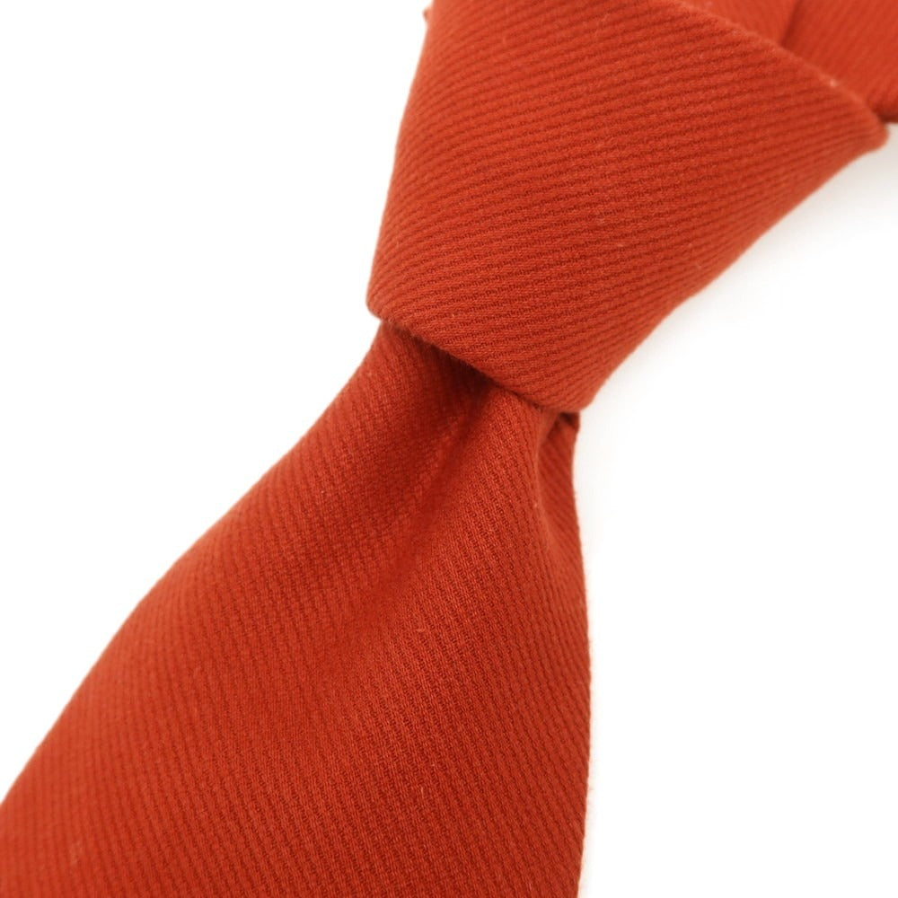 【中古】ブレラ BRERA Milano コットンカシミヤ 無地ネクタイ テラコッタ【 状態ランクB 】【 メンズ 】