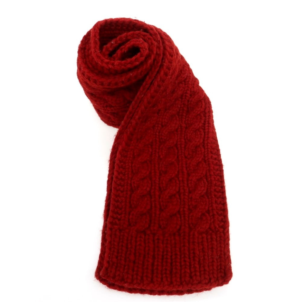 【中古】ラルフローレン RALPH LAUREN ウール ケーブル編み マフラー ダークレッド【 状態ランクB 】【 メンズ 】