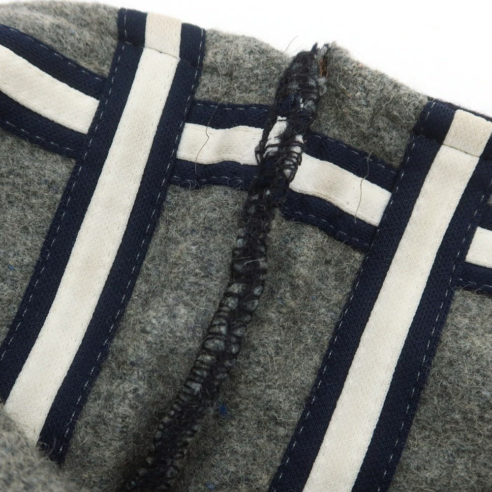 【中古】デロング Delong ウール×レザー スタジャン ネイビーxグレー【 34 】【 状態ランクC 】【 メンズ 】