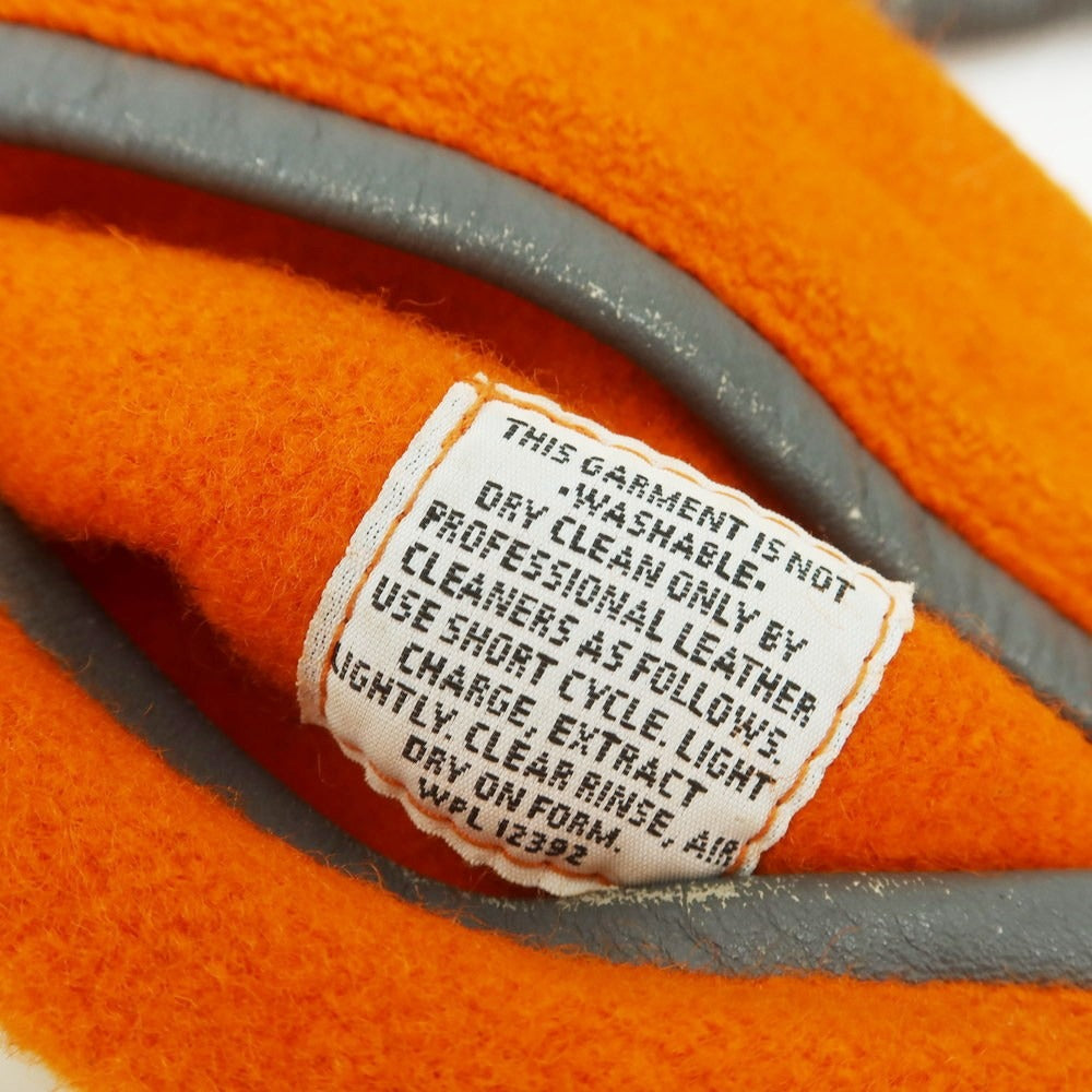 【中古】ティーエム アスレチックス TM ATHLETICS ウール×レザー 中綿入り スタジャン オレンジxグレー【 36 】【 状態ランクC 】【 メンズ 】