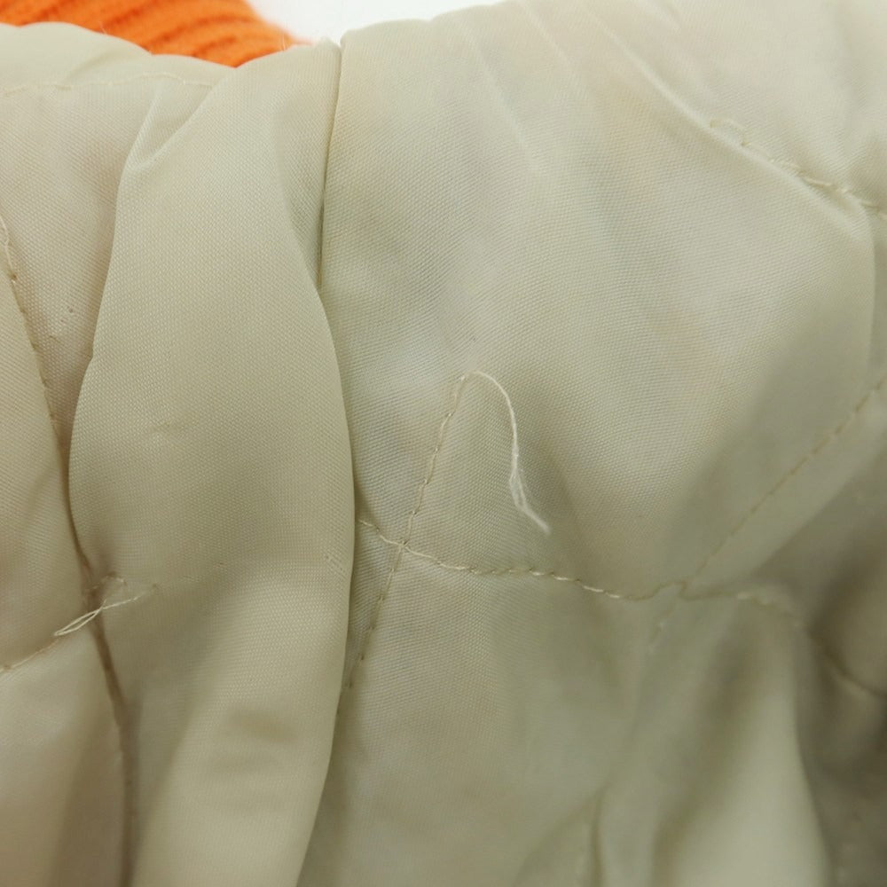 【中古】ティーエム アスレチックス TM ATHLETICS ウール×レザー 中綿入り スタジャン オレンジxグレー【 36 】【 状態ランクC 】【 メンズ 】