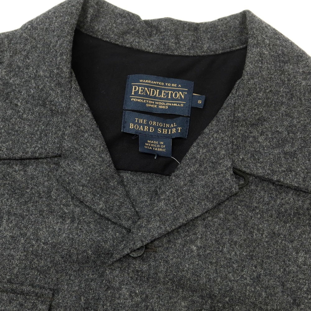 【中古】【未使用】ペンドルトン PENDLETON BOARD SHIRT バージンウール オープンカラー カジュアルシャツ ダークグレー【 S 】【 状態ランクS 】【 メンズ 】