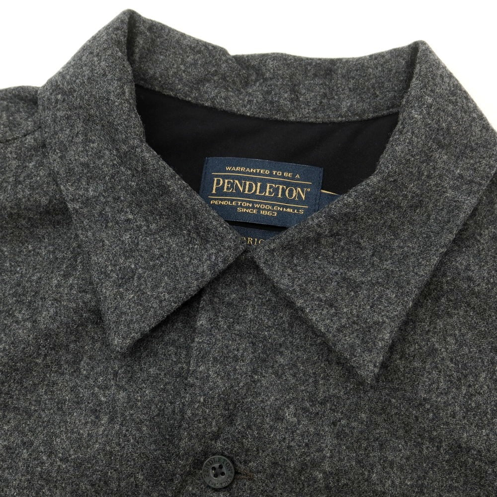 【中古】【未使用】ペンドルトン PENDLETON BOARD SHIRT バージンウール オープンカラー カジュアルシャツ ダークグレー【 S 】【 状態ランクS 】【 メンズ 】