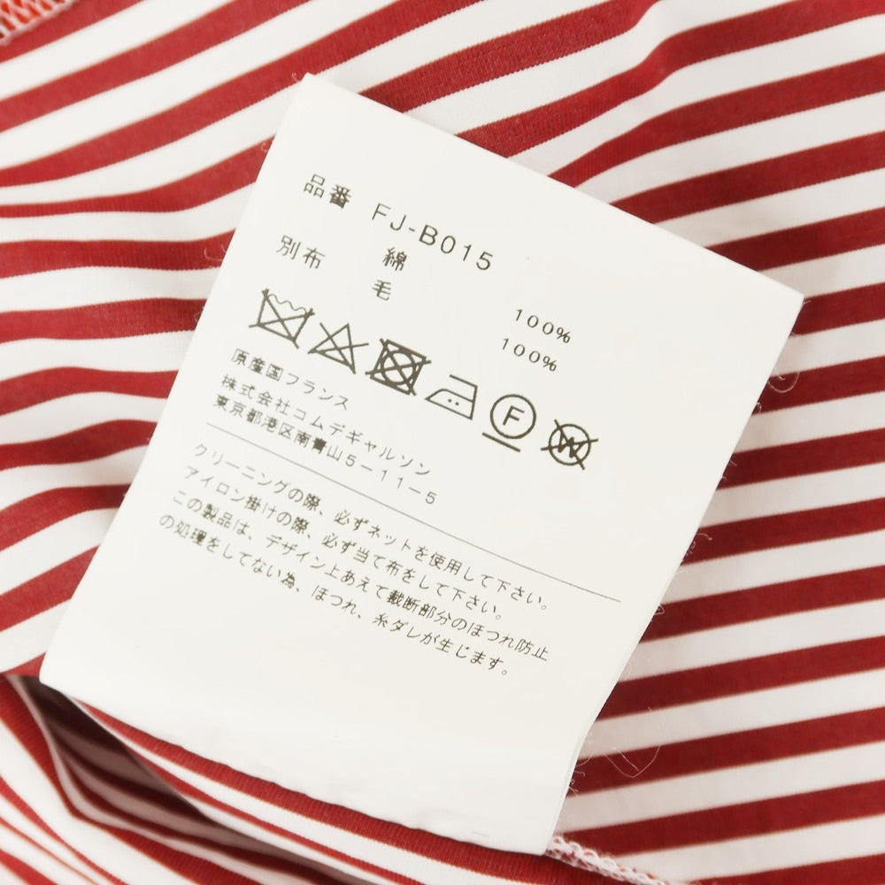 【中古】コムデギャルソンシャツ COMME des GARCONS SHIRT 2022年秋冬 コットン ストライプ カジュアルシャツ ダークレッドxホワイト【 S 】【 状態ランクB 】【 メンズ 】
