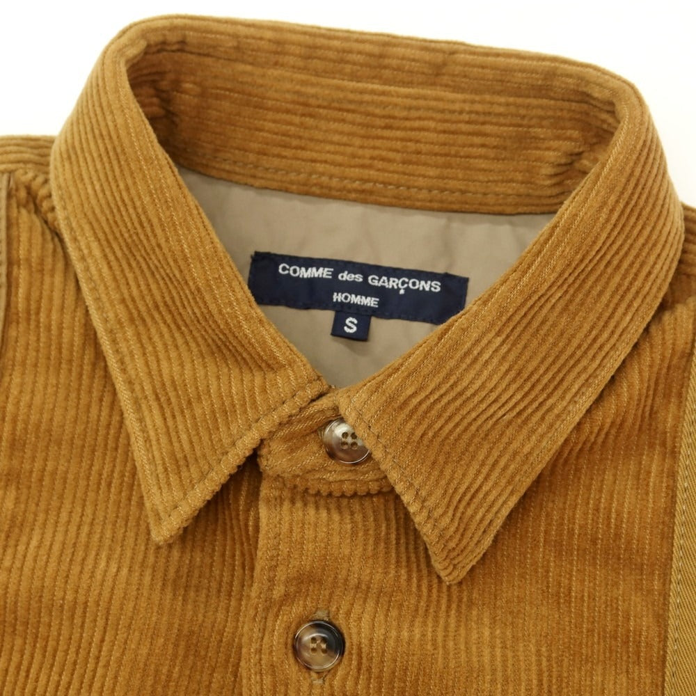 【中古】コムデギャルソンオム COMME des GARCONS HOMME 2021年秋冬 コットンウール コーデュロイ カジュアルシャツ キャメル【 S 】【 状態ランクB 】【 メンズ 】