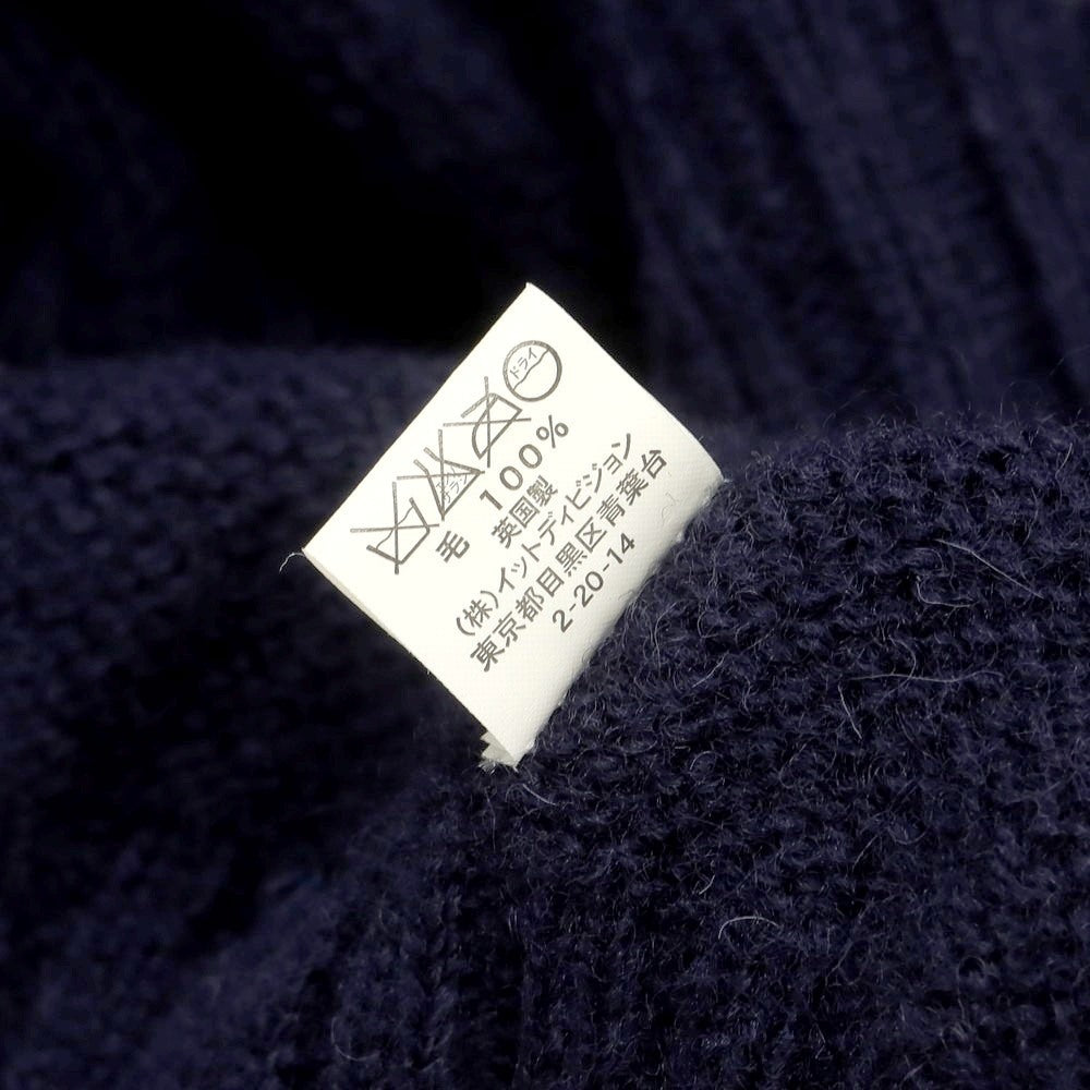 【中古】インバーアラン INVERALLAN ウール クルーネック プルオーバーニット ネイビー【 40 】【 状態ランクB 】【 メンズ 】