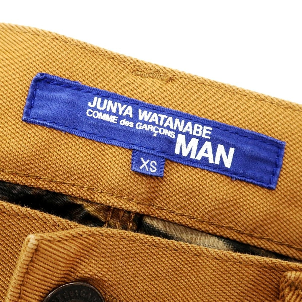【中古】ジュンヤワタナベ マン JUNYA WATANABE MAN 2020年秋冬 コットン ワークパンツ キャメルxイエロー【 XS 】【 状態ランクB 】【 メンズ 】