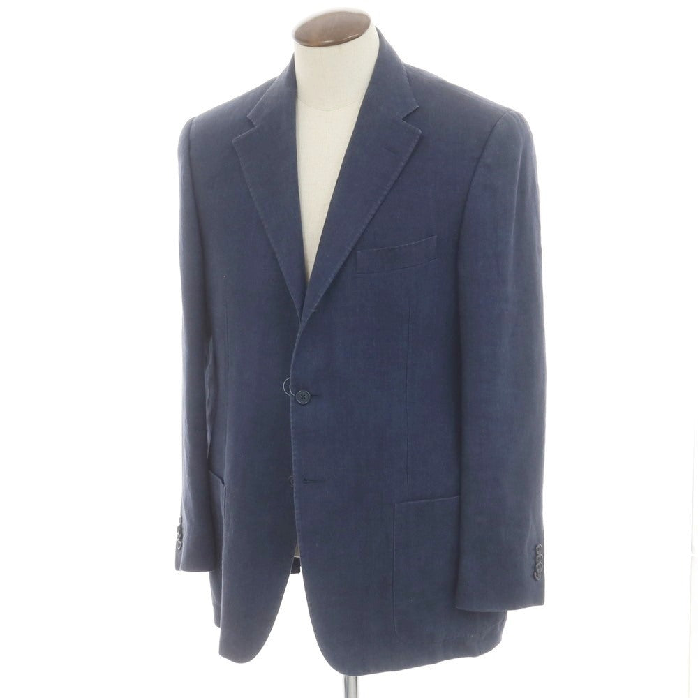 【中古】コルネリアーニ CORNELIANI リネン テーラードジャケット ネイビー【 52 】【 状態ランクC 】【 メンズ 】