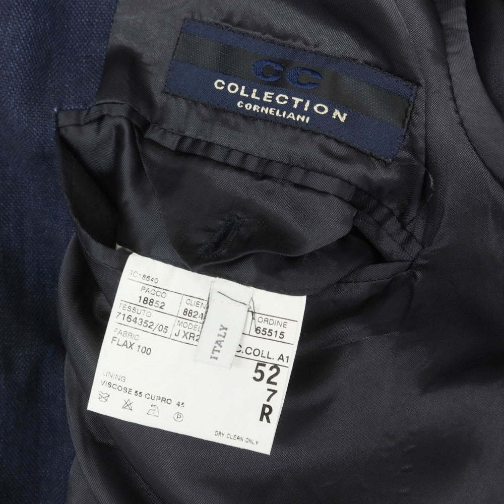 【中古】コルネリアーニ CORNELIANI リネン テーラードジャケット ネイビー【 52 】【 状態ランクC 】【 メンズ 】