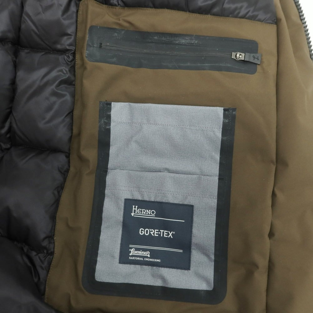 【中古】ヘルノ Herno ポリエステル ダウンコート カーキ【 48 】【 状態ランクC 】【 メンズ 】