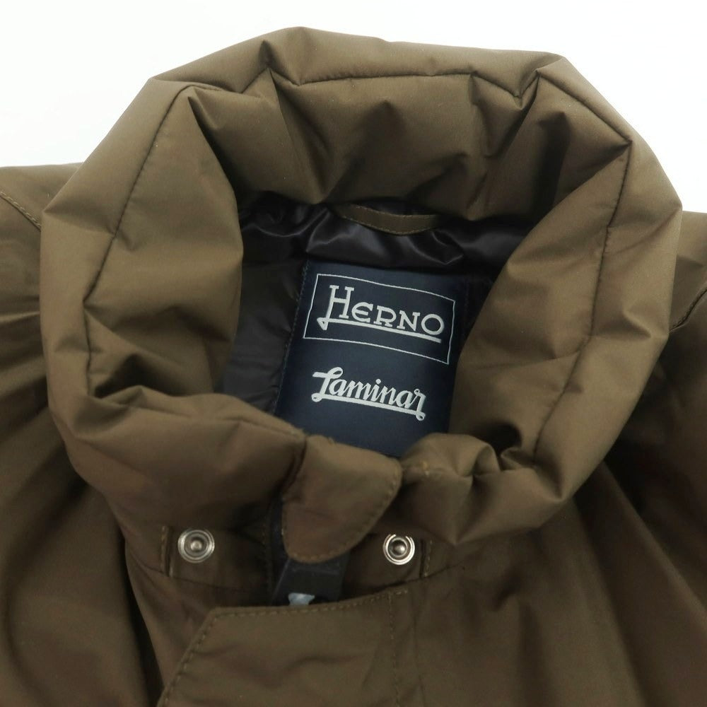 【中古】ヘルノ Herno ポリエステル ダウンコート カーキ【 48 】【 状態ランクC 】【 メンズ 】