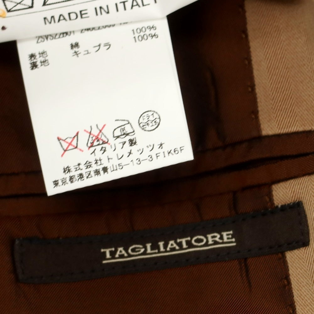 【中古】タリアトーレ TAGLIATORE ヘリンボーン織コットン 2つボタンスーツ ブラウンベージュ【 50 】【 状態ランクB 】【 メンズ 】