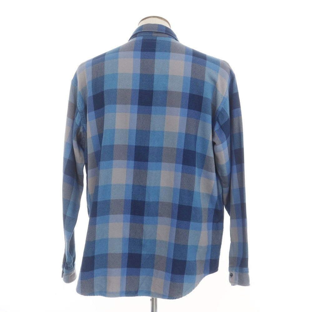 【中古】ビームス BEAMS 2025年春夏 「The A」コットン チェック カジュアルシャツ ブルーxグレー【 L 】【 状態ランクB 】【 メンズ 】