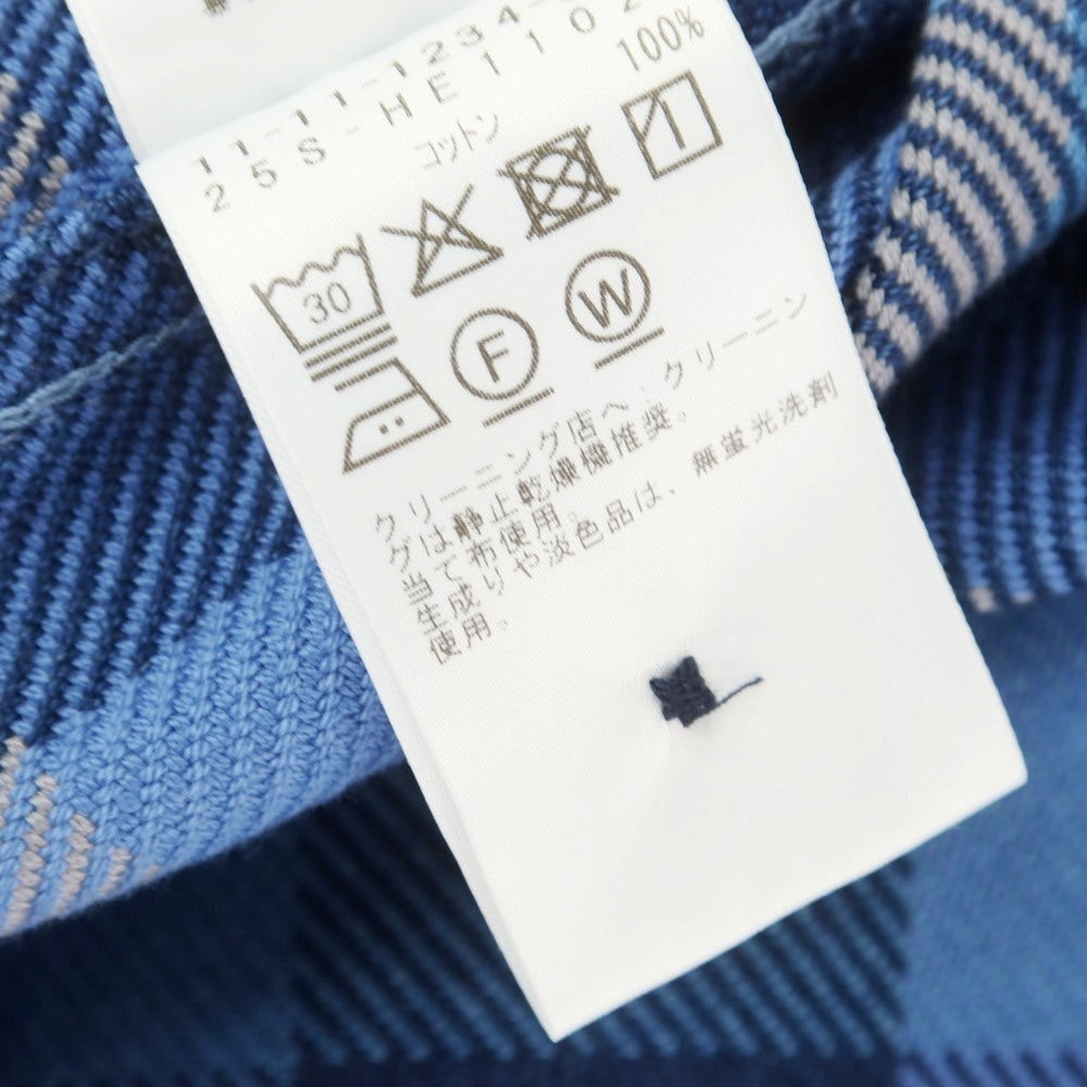 【中古】ビームス BEAMS 2025年春夏 「The A」コットン チェック カジュアルシャツ ブルーxグレー【 L 】【 状態ランクB 】【 メンズ 】