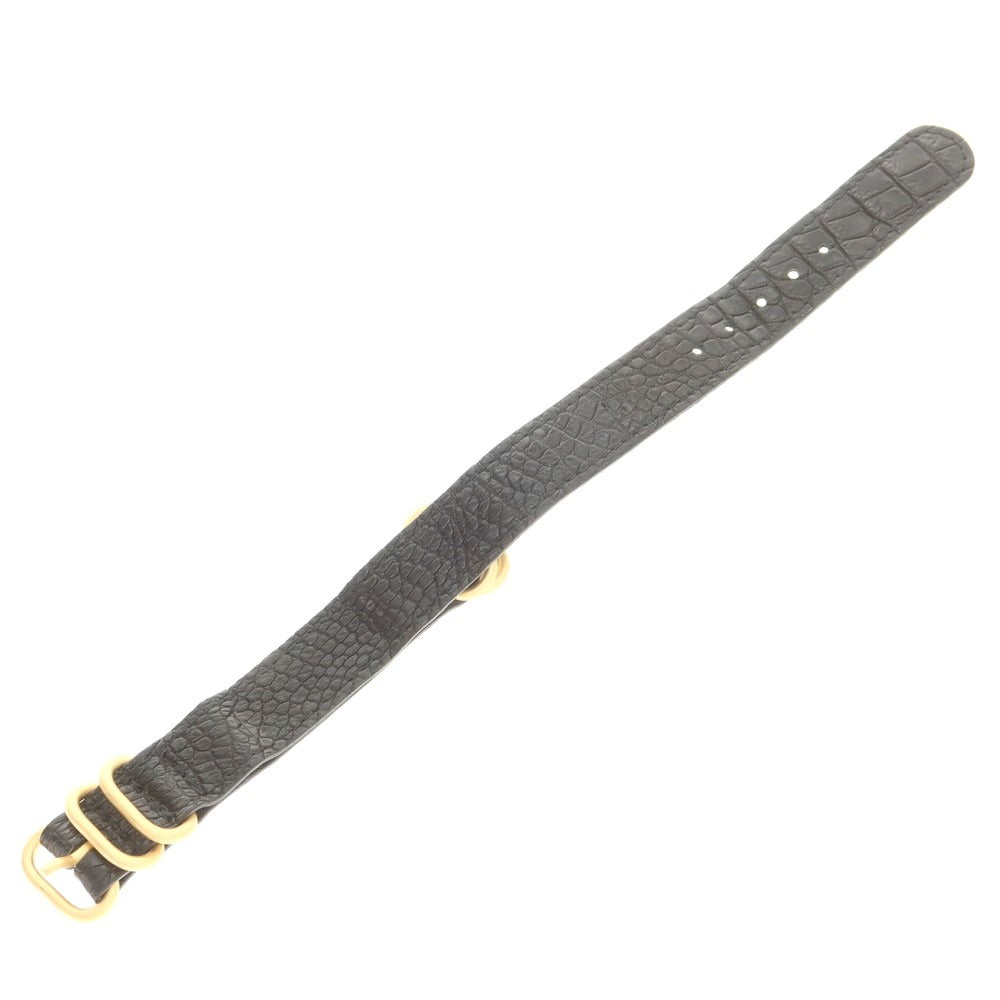 【中古】ザソール THE SOLE クロコダイルレザー ウォッチ NATOベルト ブラックxゴールド【 状態ランクB 】【 メンズ 】