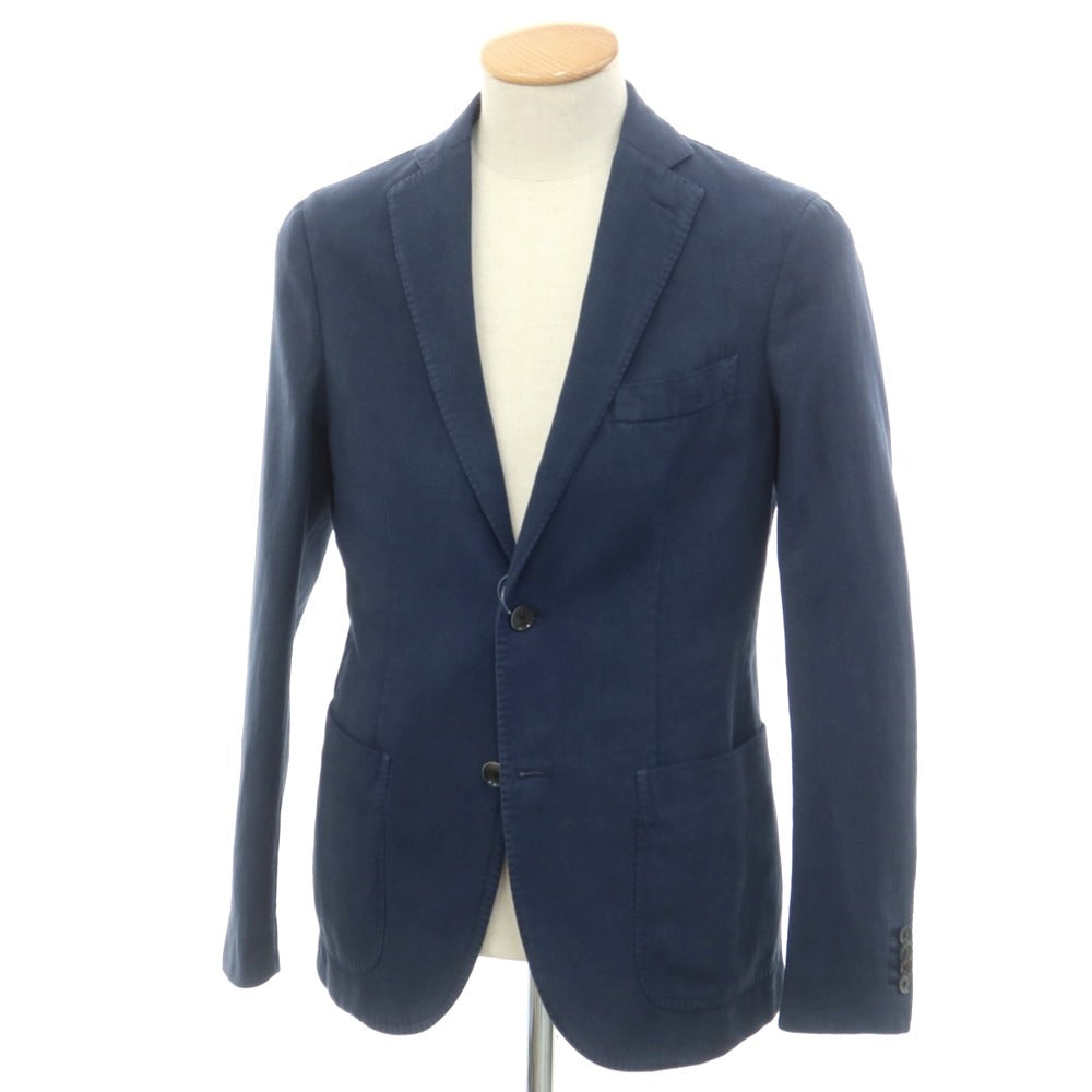 【新品】モンテドーロ Montedoro コットンリネン カジュアルジャケット ウォッシュネイビー【 44 】【 状態ランクN 】【 メンズ 】