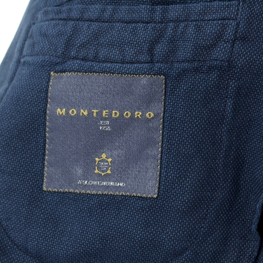 【新品】モンテドーロ Montedoro コットンリネン カジュアルジャケット ウォッシュネイビー【 44 】【 状態ランクN 】【 メンズ 】