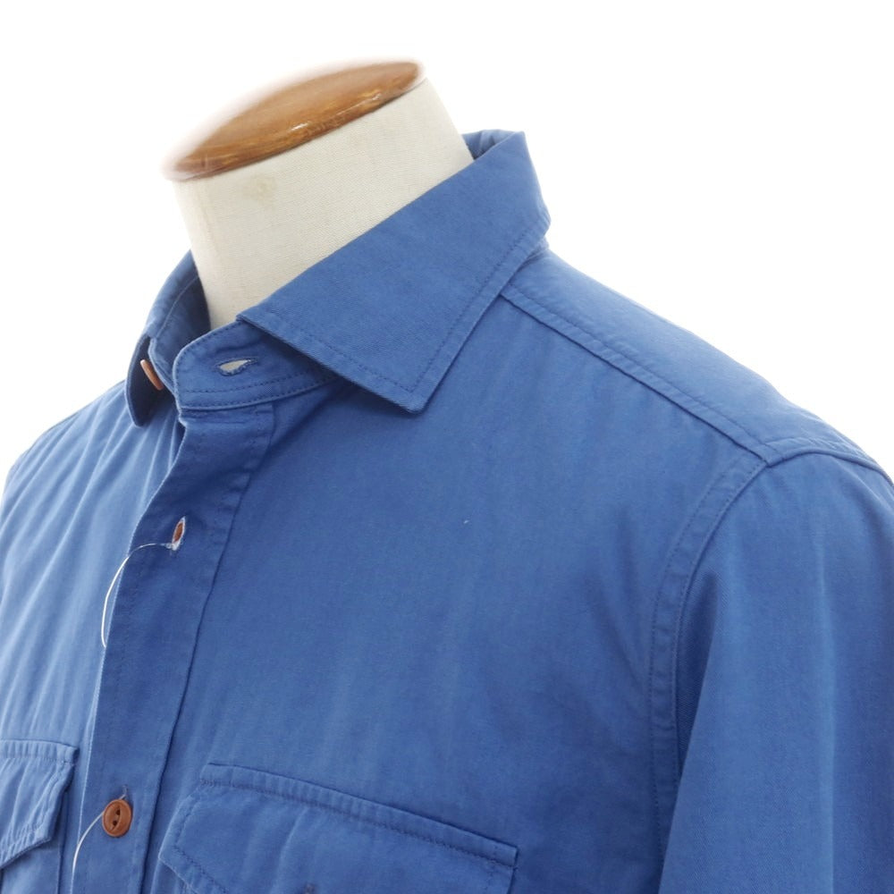 【新品】グランシャツ Glanshirt コットン ワークシャツ ブルー【 40 】【 状態ランクN 】【 メンズ 】