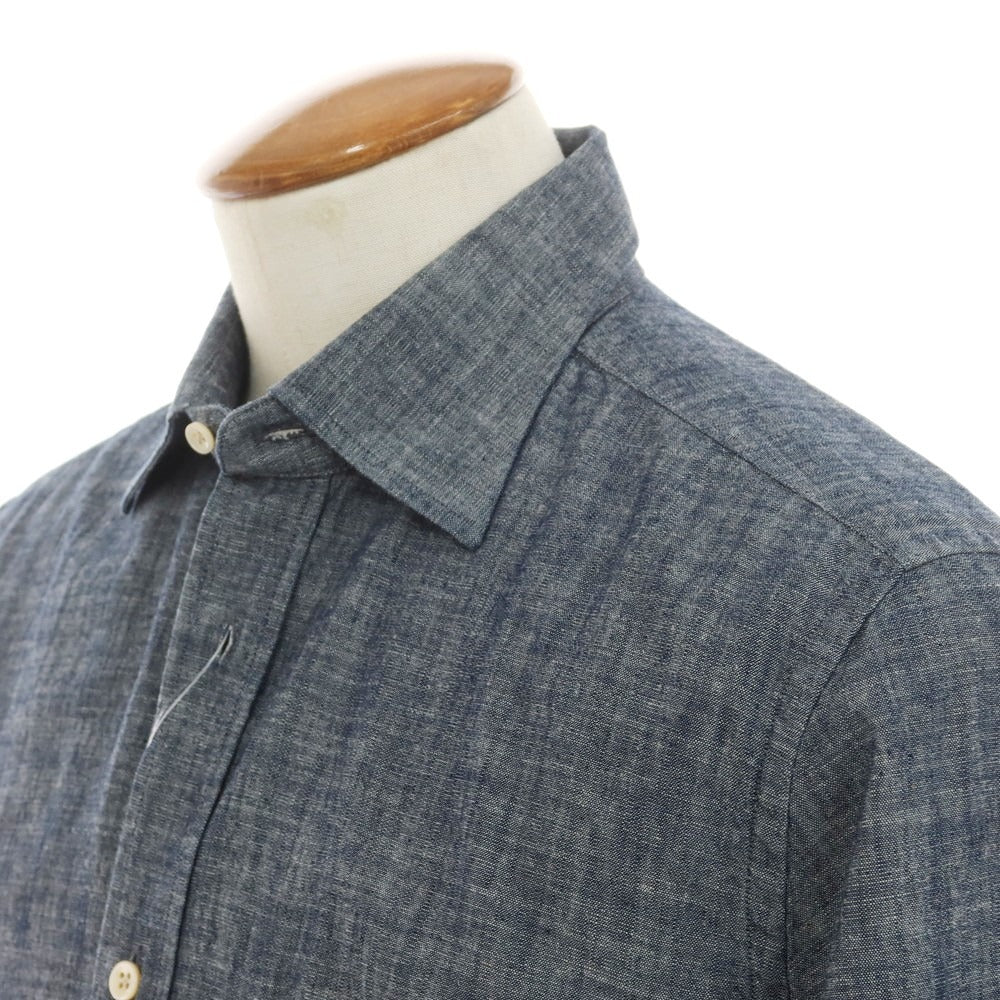 【新品】グランシャツ Glanshirt コットン カジュアルシャツ ネイビー【 40 】【 状態ランクN 】【 メンズ 】