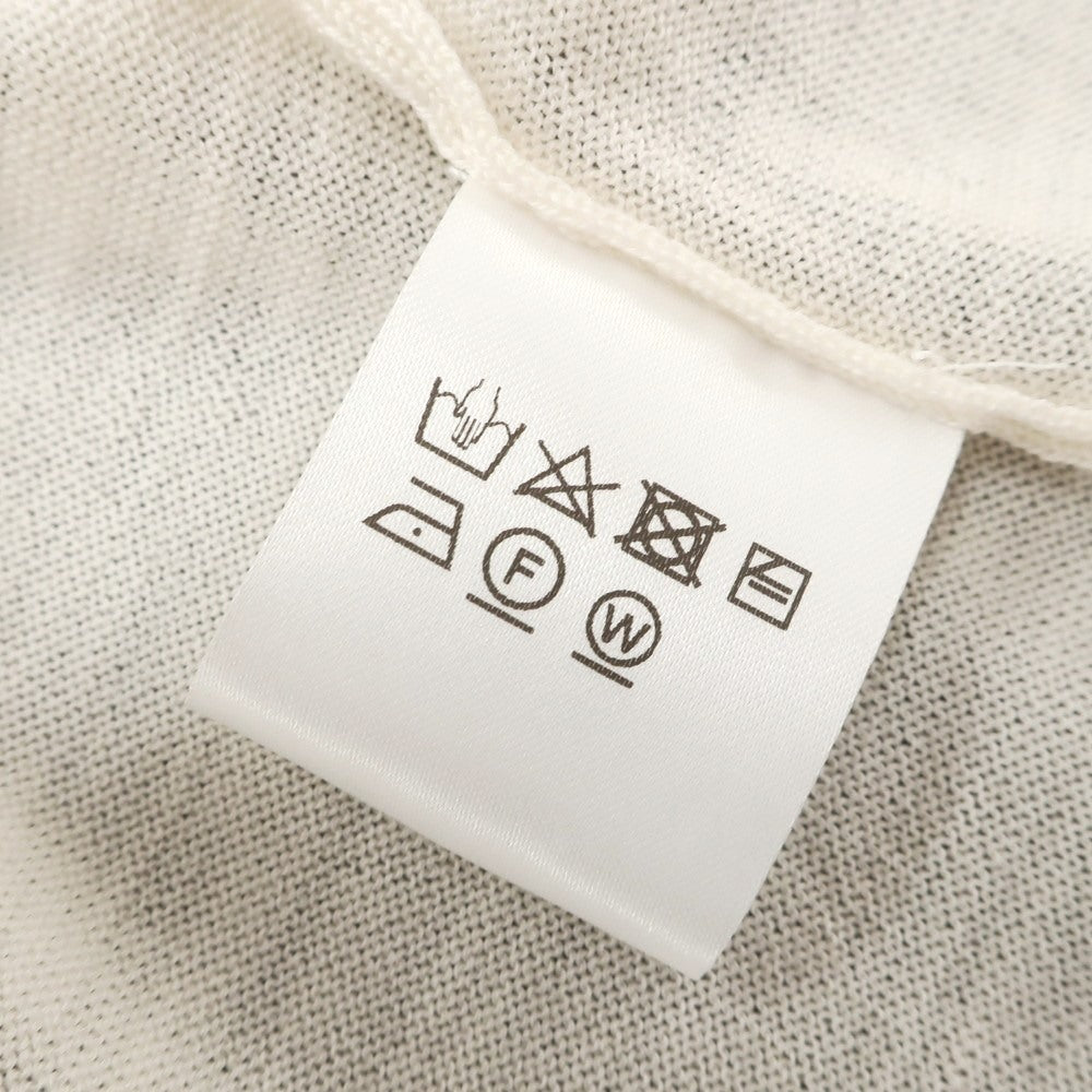 【中古】【未使用】ヴィルーム V::loom ハイゲージ ウール クルーネック 七分袖 プルオーバーニット アイボリー【 L 】【 状態ランクS 】【 メンズ 】