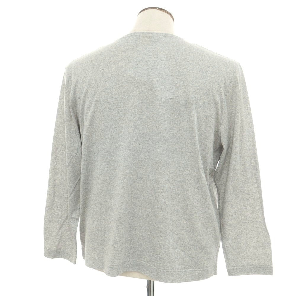 【新品】ルミノア Le Minor コットン クルーネック 長袖Tシャツ グレー【 4 】【 状態ランクN 】【 メンズ 】