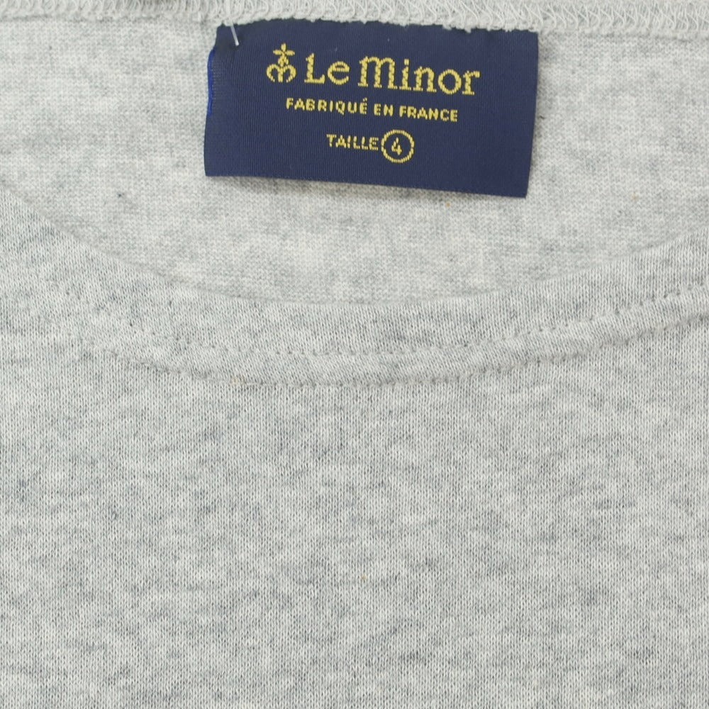 【新品】ルミノア Le Minor コットン クルーネック 長袖Tシャツ グレー【 4 】【 状態ランクN 】【 メンズ 】