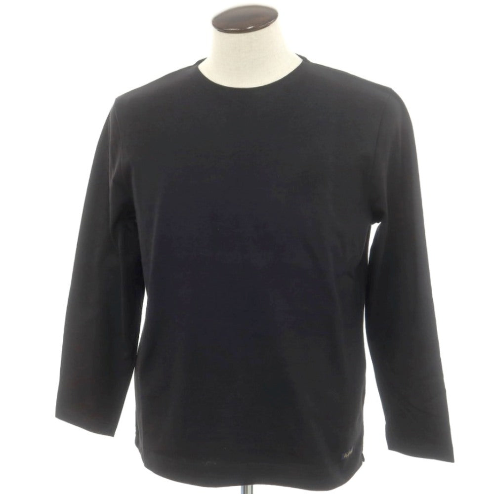 【新品】ルミノア Le Minor コットン クルーネック 長袖Tシャツ ブラック【 3 】【 状態ランクN 】【 メンズ 】