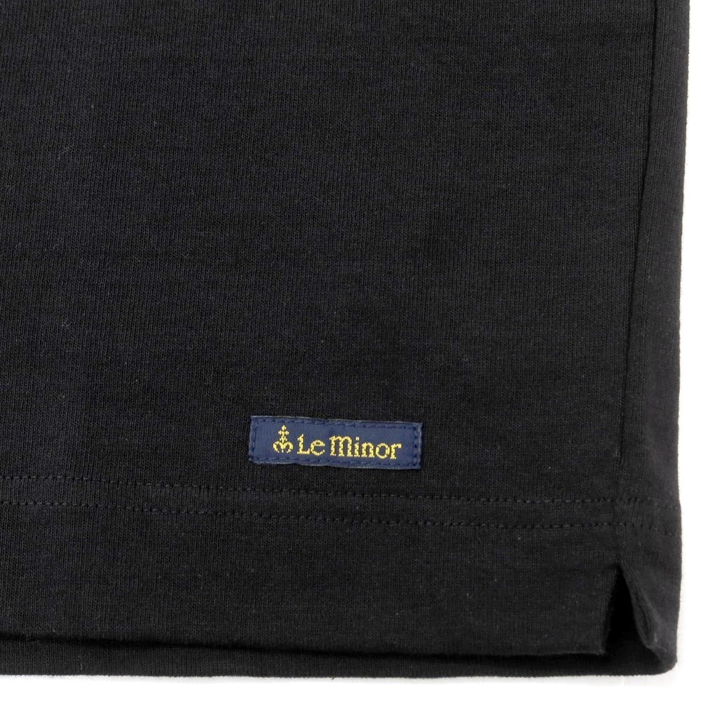 【新品】ルミノア Le Minor コットン クルーネック 長袖Tシャツ ブラック【 3 】【 状態ランクN 】【 メンズ 】