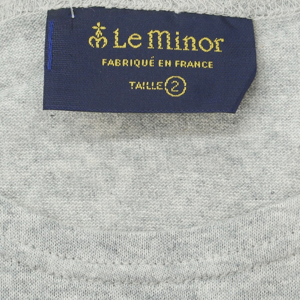 【新品】ルミノア Le Minor コットン クルーネック 半袖Tシャツ グレー【 2 】【 状態ランクN 】【 メンズ 】