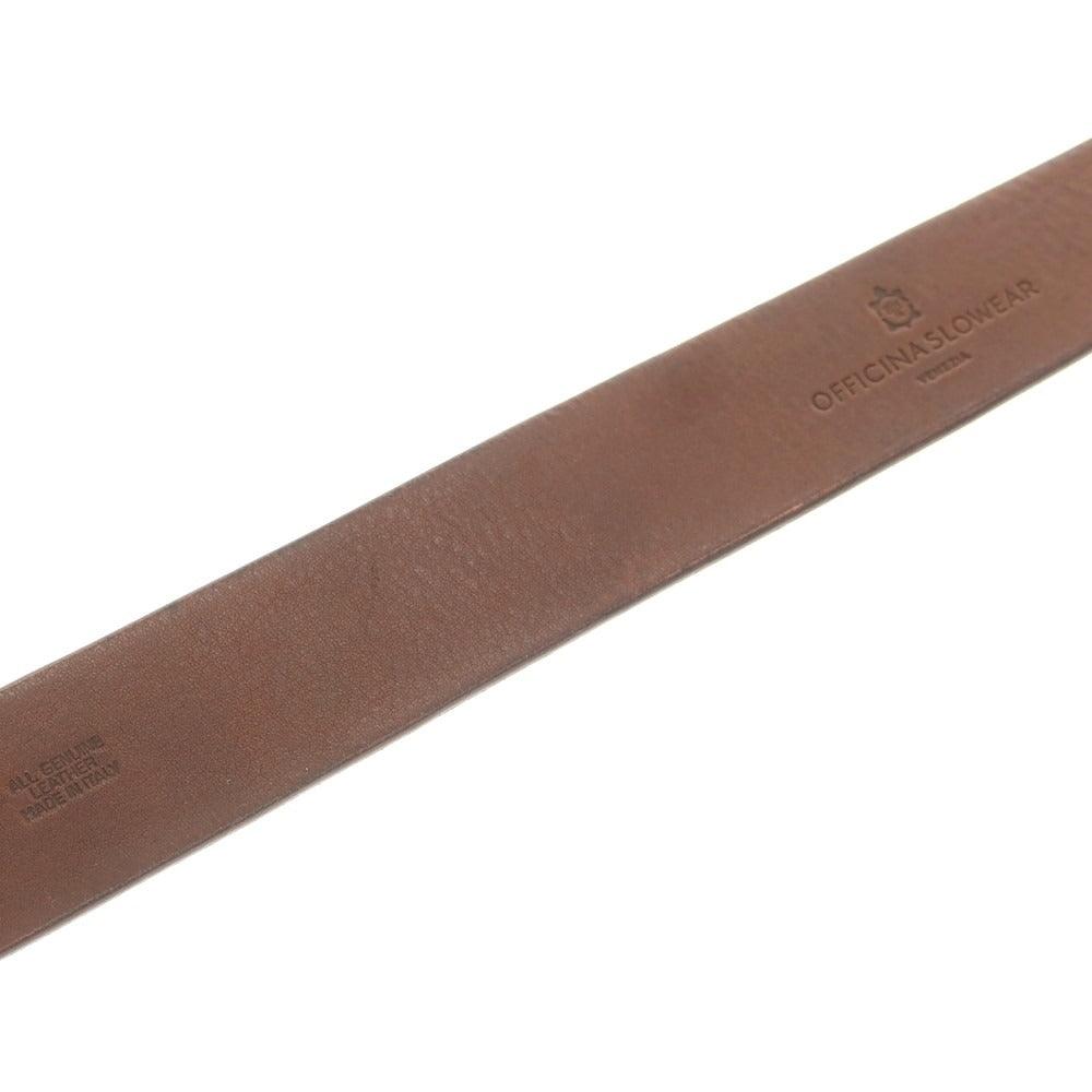 【新品】オフィチーナスローウェア OFFICINA SLOWEAR バケッタレザー ベルト ブラウン【 40/100 】【 状態ランクN 】【 メンズ 】