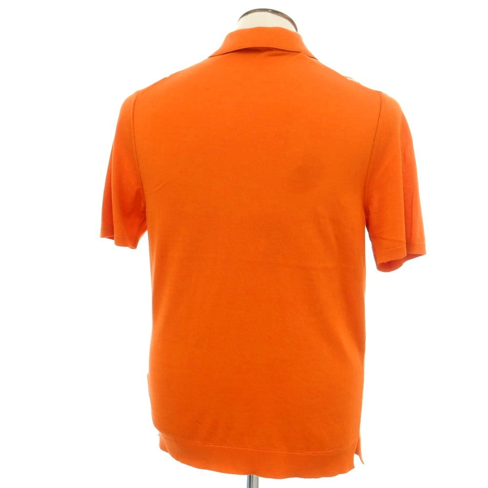 【新品】ガリア GALLIA ハイゲージ コットン 半袖 ポロニット オレンジxホワイト【 50 】【 状態ランクN 】【 メンズ 】
